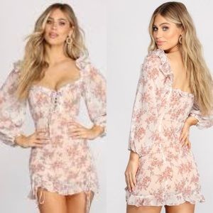 Sweet Romance Chiffon Floral Mini Dress